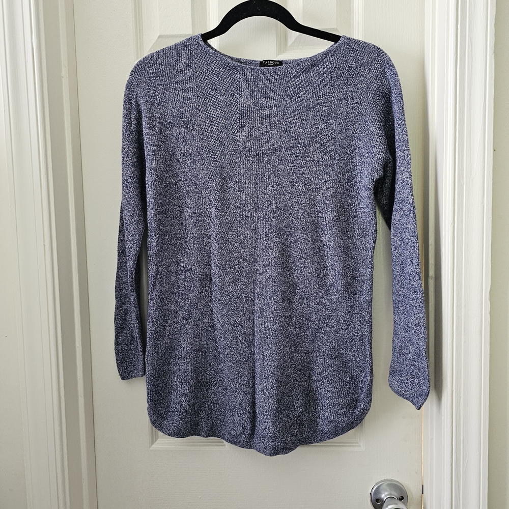 Talbots Heather Blue Lightweight Basic Long Sleev… - image 1